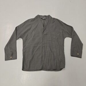 Kidoriman shinu sleeve shirt size XXL linen blend japanese streetwear 2XL Gray